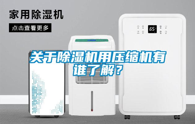 關于除濕機用壓縮機有誰了解？