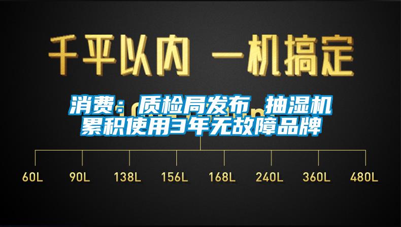 消費：質(zhì)檢局發(fā)布 抽濕機累積使用3年無(wú)故障品牌