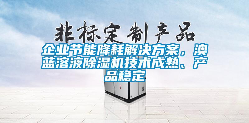 企業(yè)節能降耗解決方案，澳藍溶液除濕機技術(shù)成熟、產(chǎn)品穩定