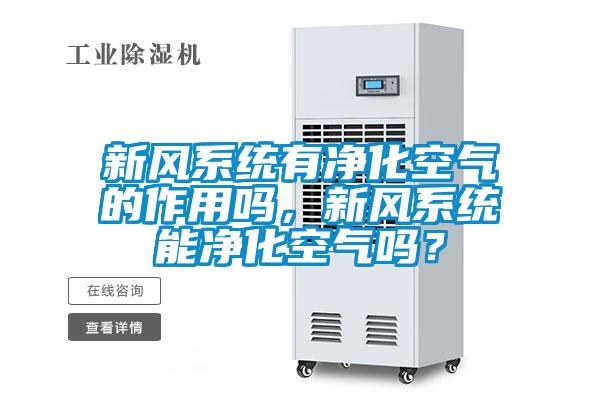 新風(fēng)系統有凈化空氣的作用嗎，新風(fēng)系統能凈化空氣嗎？