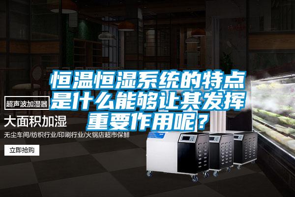 恒溫恒濕系統的特點(diǎn)是什么能夠讓其發(fā)揮重要作用呢？