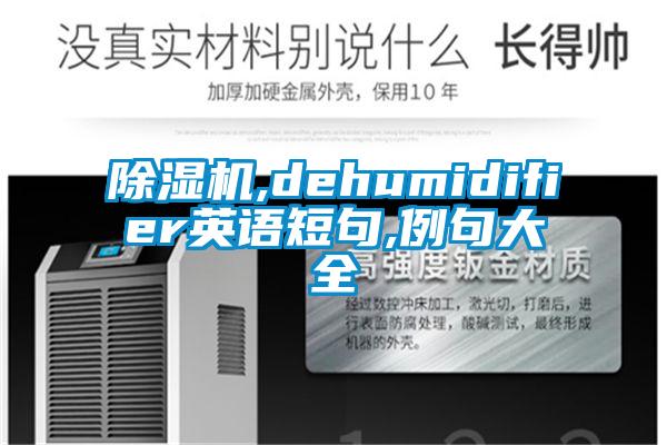 除濕機,dehumidifier英語(yǔ)短句,例句大全