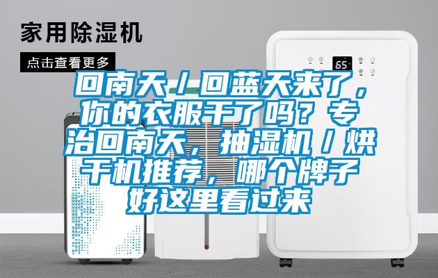 回南天／回藍天來(lái)了，你的衣服干了嗎？專(zhuān)治回南天，抽濕機／烘干機推薦，哪個(gè)牌子好這里看過(guò)來(lái)