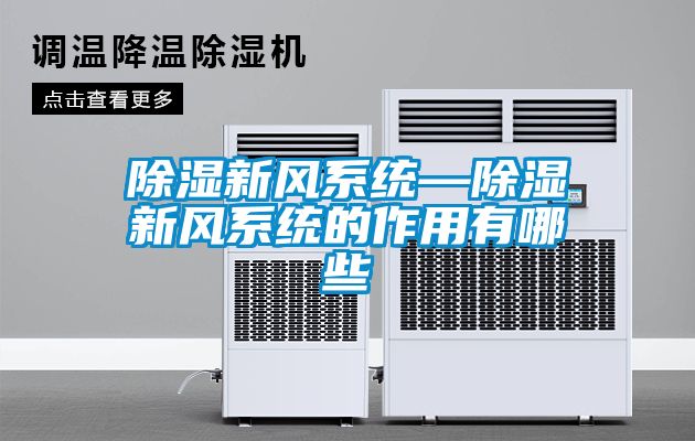 除濕新風(fēng)系統—除濕新風(fēng)系統的作用有哪些