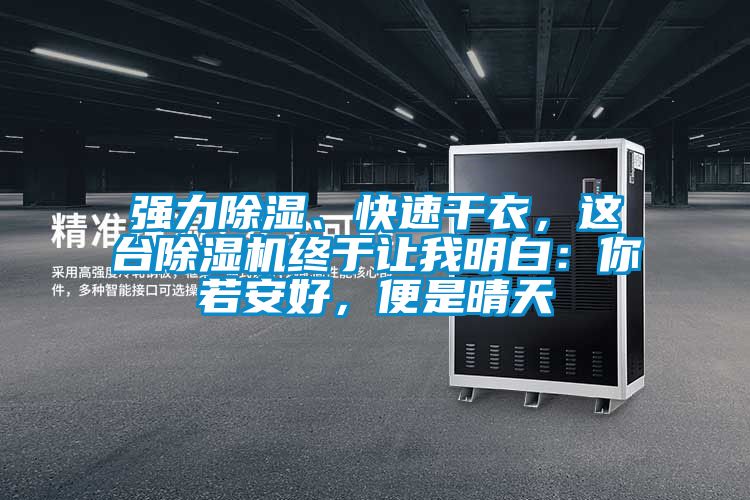 強力除濕、快速干衣，這臺除濕機終于讓我明白：你若安好，便是晴天