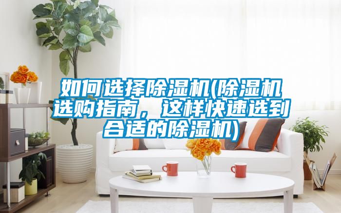 如何選擇除濕機(除濕機選購指南，這樣快速選到合適的除濕機)